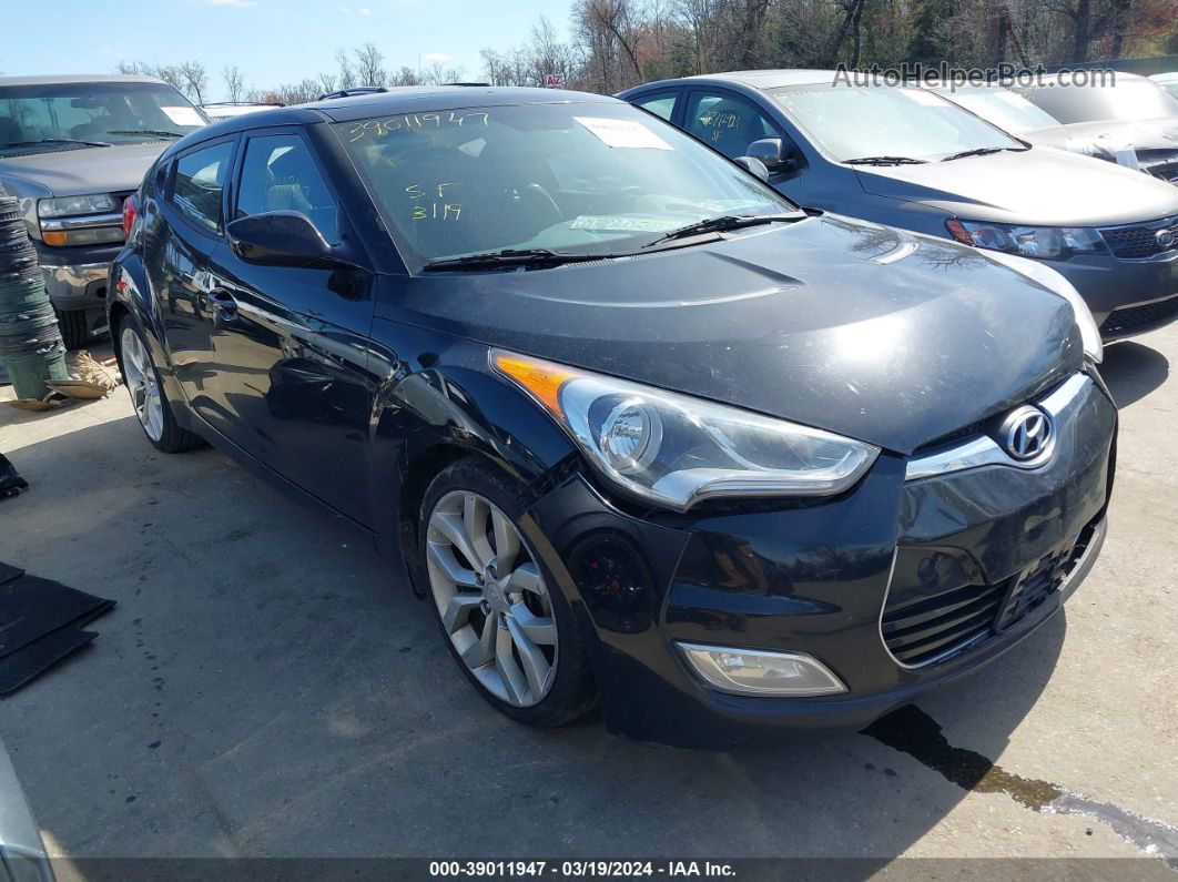 2013 Hyundai Veloster Base W/black Black vin: KMHTC6AD3DU134780