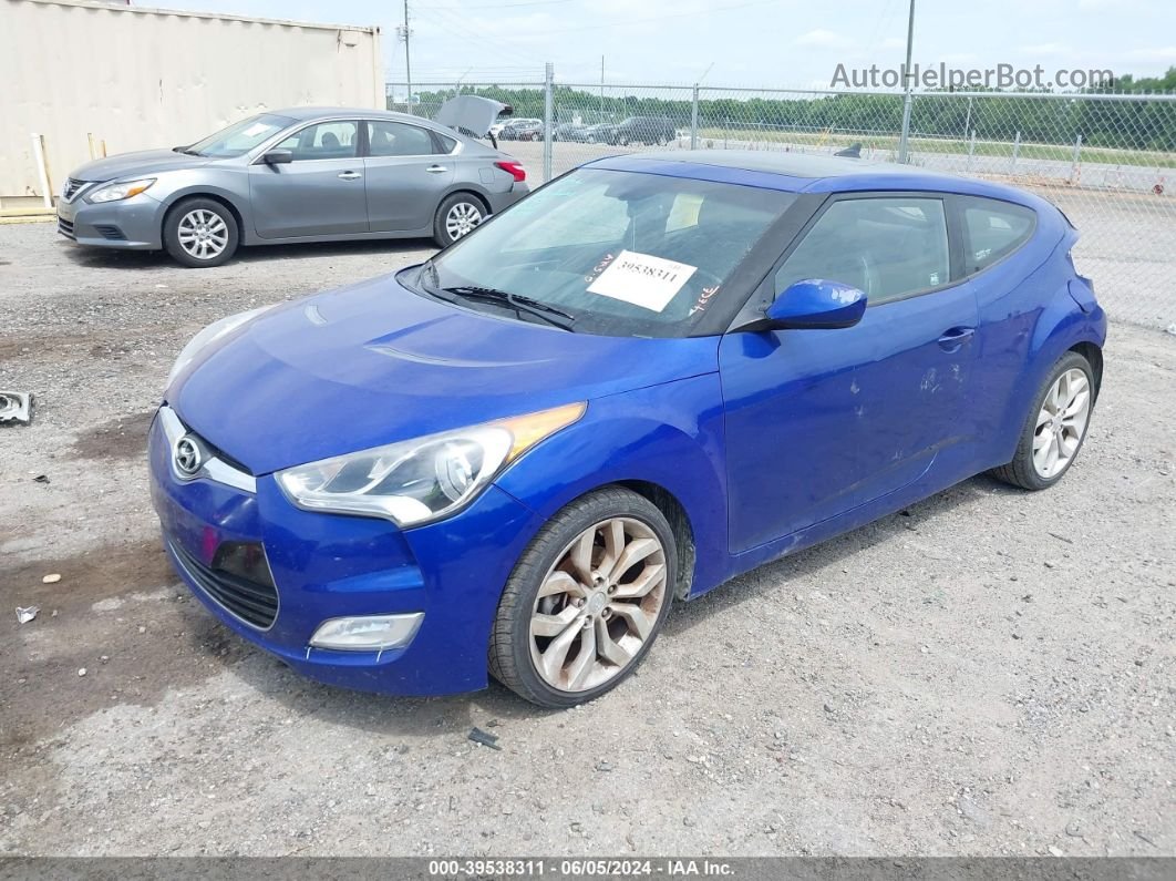 2013 Hyundai Veloster Base W/black Blue vin: KMHTC6AD3DU167343