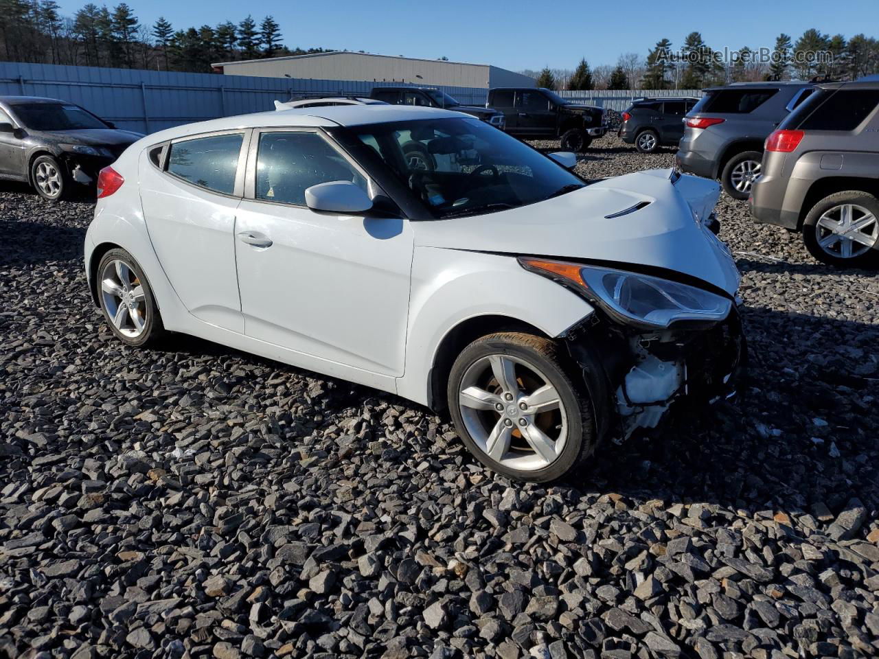 2013 Hyundai Veloster  White vin: KMHTC6AD4CU034606