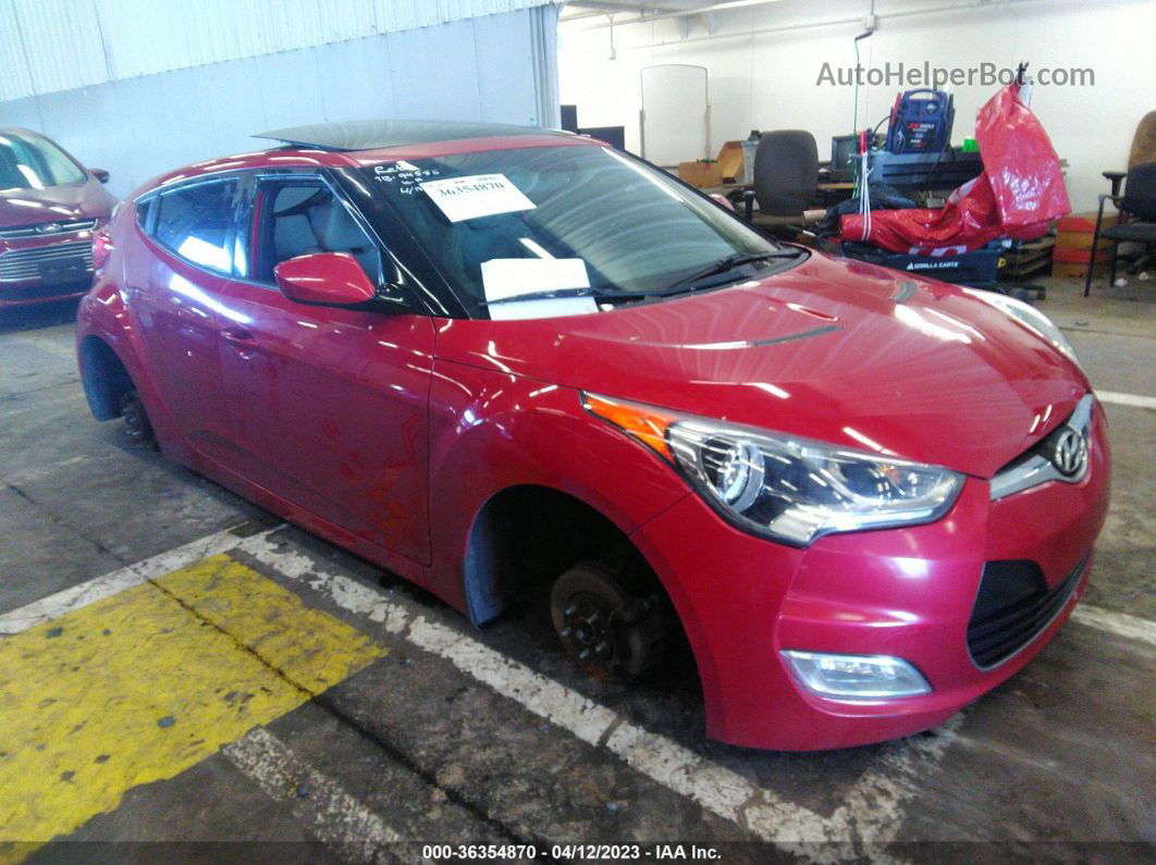 2013 Hyundai Veloster W/gray Int Red vin: KMHTC6AD4DU093494