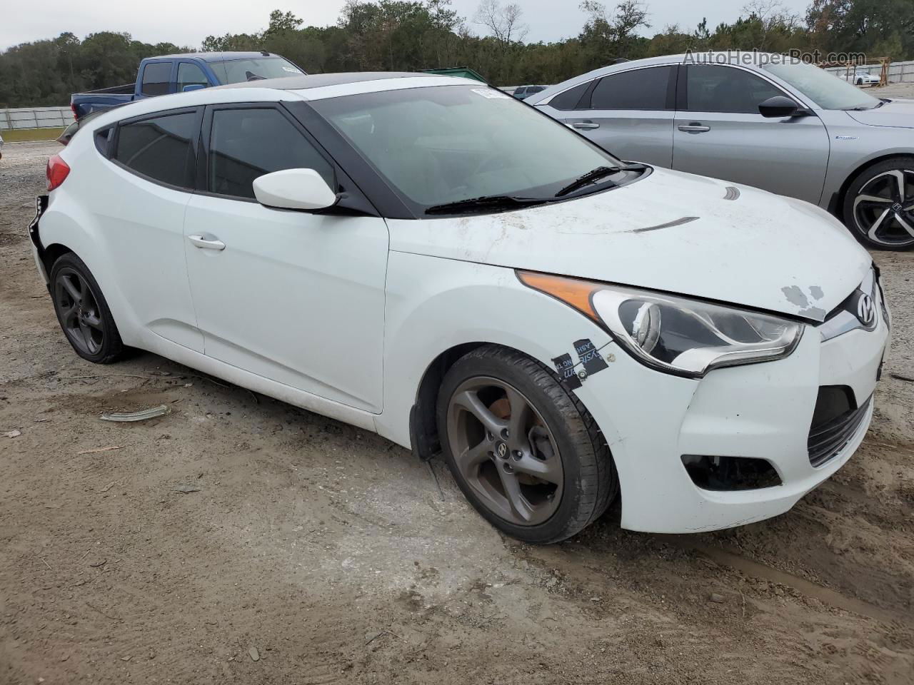 2013 Hyundai Veloster  White vin: KMHTC6AD4DU106826