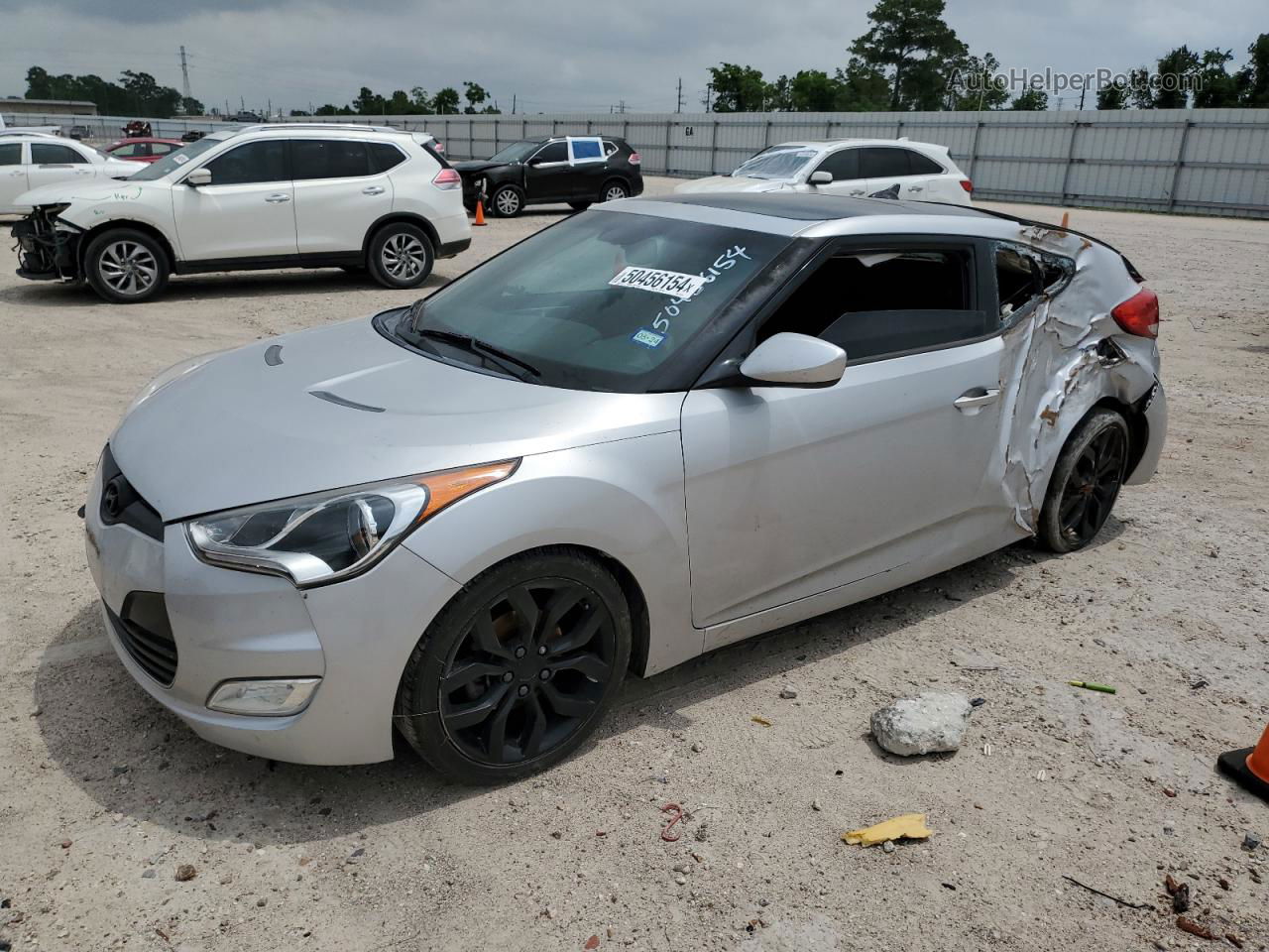 2013 Hyundai Veloster  Silver vin: KMHTC6AD4DU114294