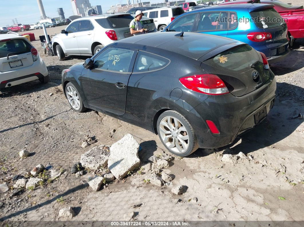 2013 Hyundai Veloster Base W/gray Black vin: KMHTC6AD4DU117454