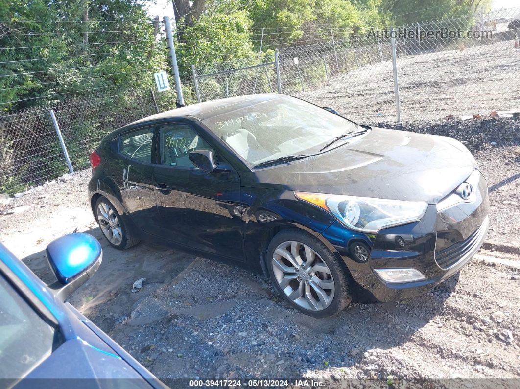 2013 Hyundai Veloster Base W/gray Black vin: KMHTC6AD4DU117454