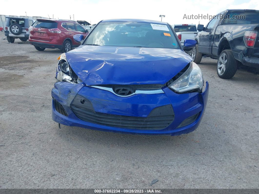 2013 Hyundai Veloster Base W/black Blue vin: KMHTC6AD4DU166797