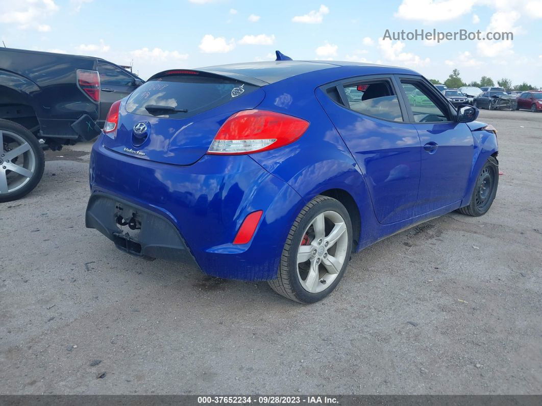 2013 Hyundai Veloster Base W/black Blue vin: KMHTC6AD4DU166797