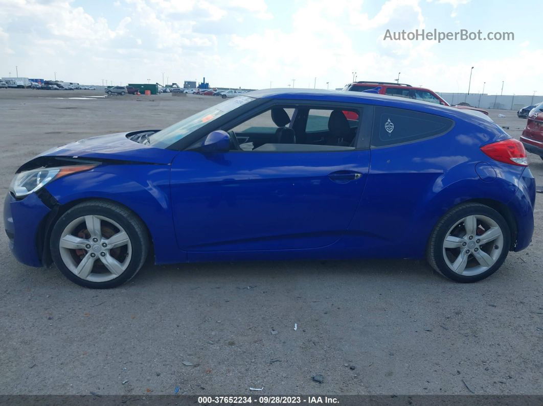 2013 Hyundai Veloster Base W/black Blue vin: KMHTC6AD4DU166797