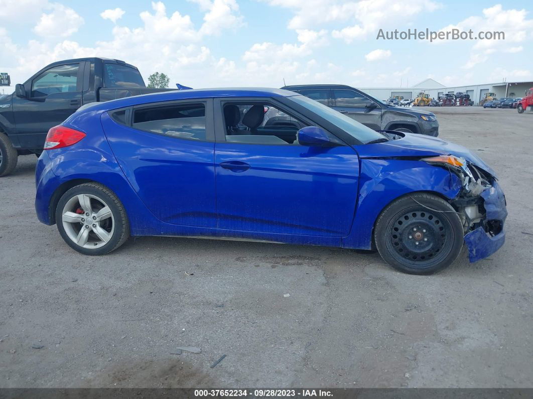 2013 Hyundai Veloster Base W/black Blue vin: KMHTC6AD4DU166797