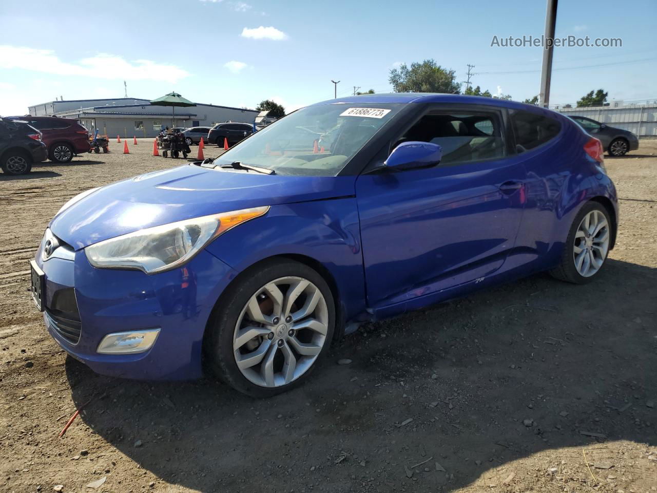 2013 Hyundai Veloster  Blue vin: KMHTC6AD4DU173040