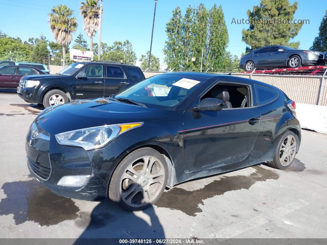 2013 Hyundai Veloster Base W/gray Black vin: KMHTC6AD4DU1OO315