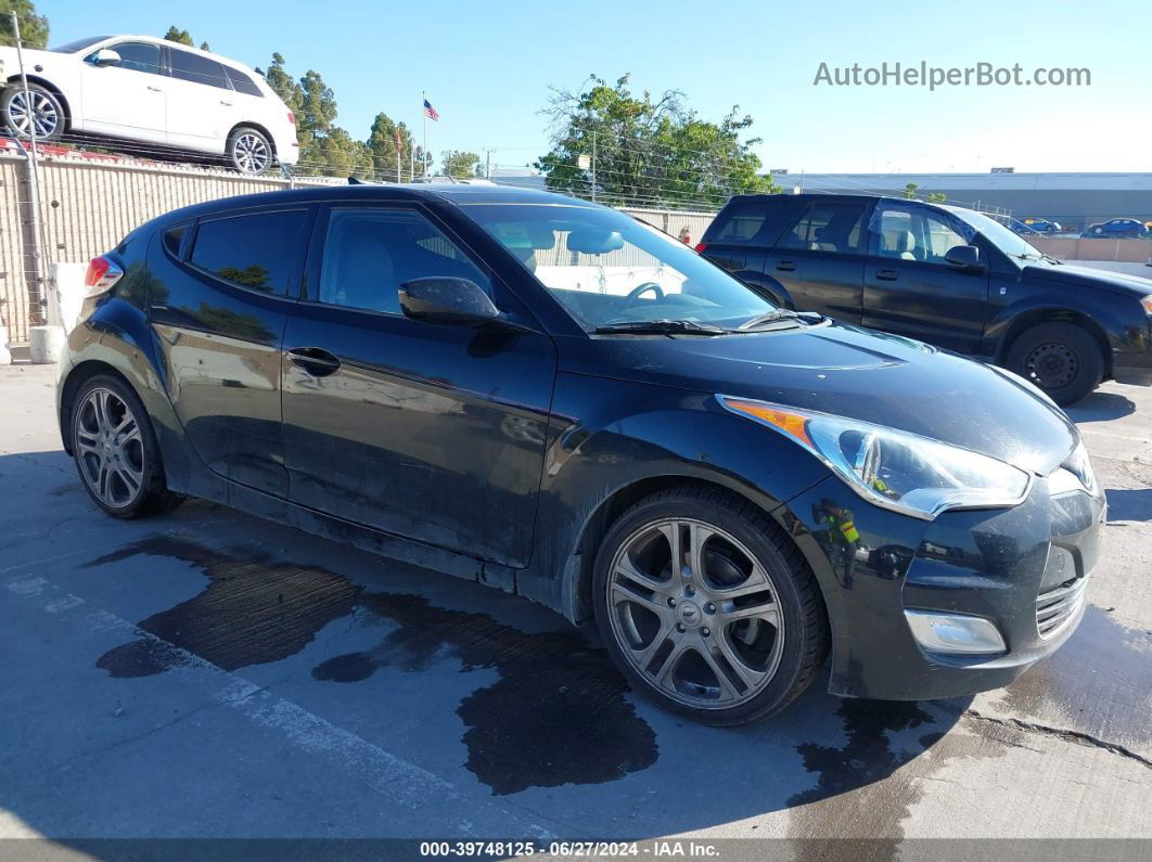 2013 Hyundai Veloster Base W/gray Black vin: KMHTC6AD4DU1OO315