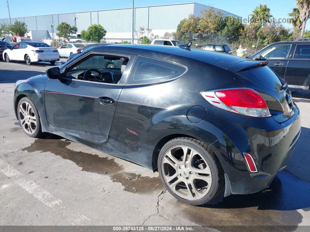 2013 Hyundai Veloster Base W/gray Black vin: KMHTC6AD4DU1OO315