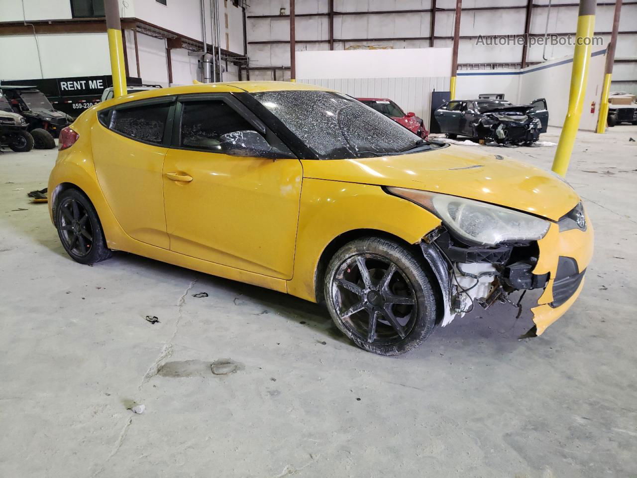 2013 Hyundai Veloster  Yellow vin: KMHTC6AD5DU084643