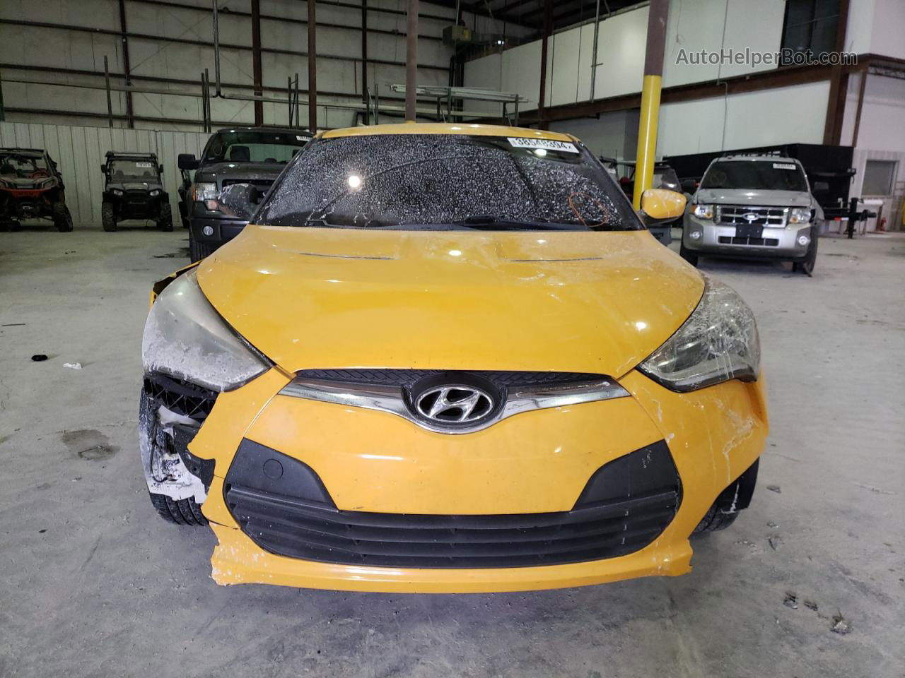 2013 Hyundai Veloster  Yellow vin: KMHTC6AD5DU084643