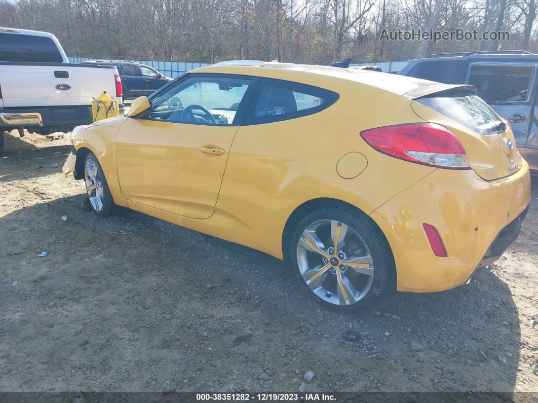 2013 Hyundai Veloster Base W/black Yellow vin: KMHTC6AD5DU096338