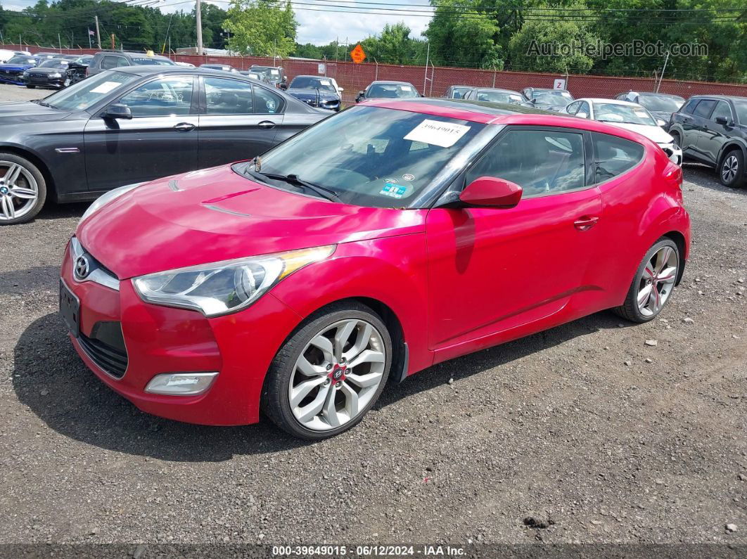 2013 Hyundai Veloster Base W/gray Red vin: KMHTC6AD5DU117902