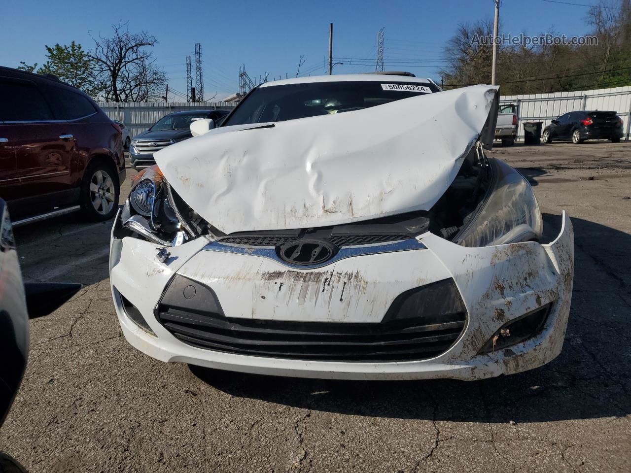 2013 Hyundai Veloster  White vin: KMHTC6AD5DU167702