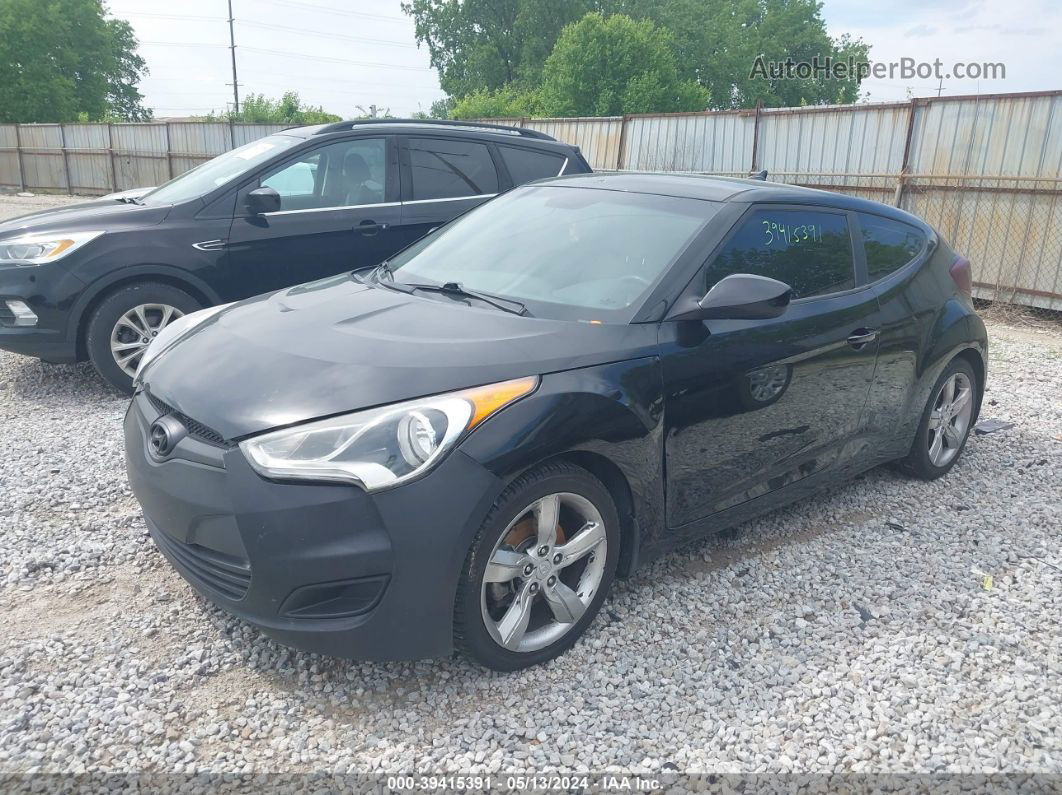 2013 Hyundai Veloster Base W/gray Black vin: KMHTC6AD5DU177887