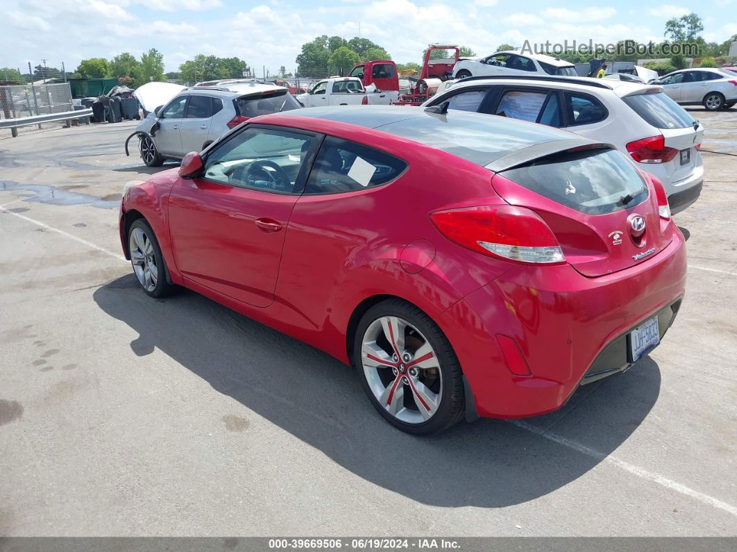 2013 Hyundai Veloster Base W/black Red vin: KMHTC6AD6DU095828