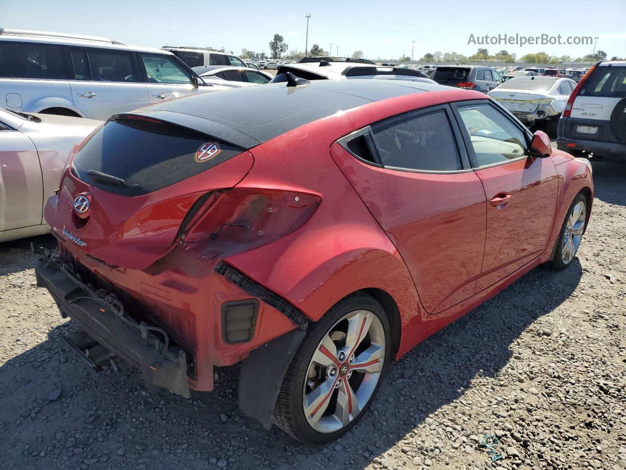 2013 Hyundai Veloster  Red vin: KMHTC6AD6DU096980