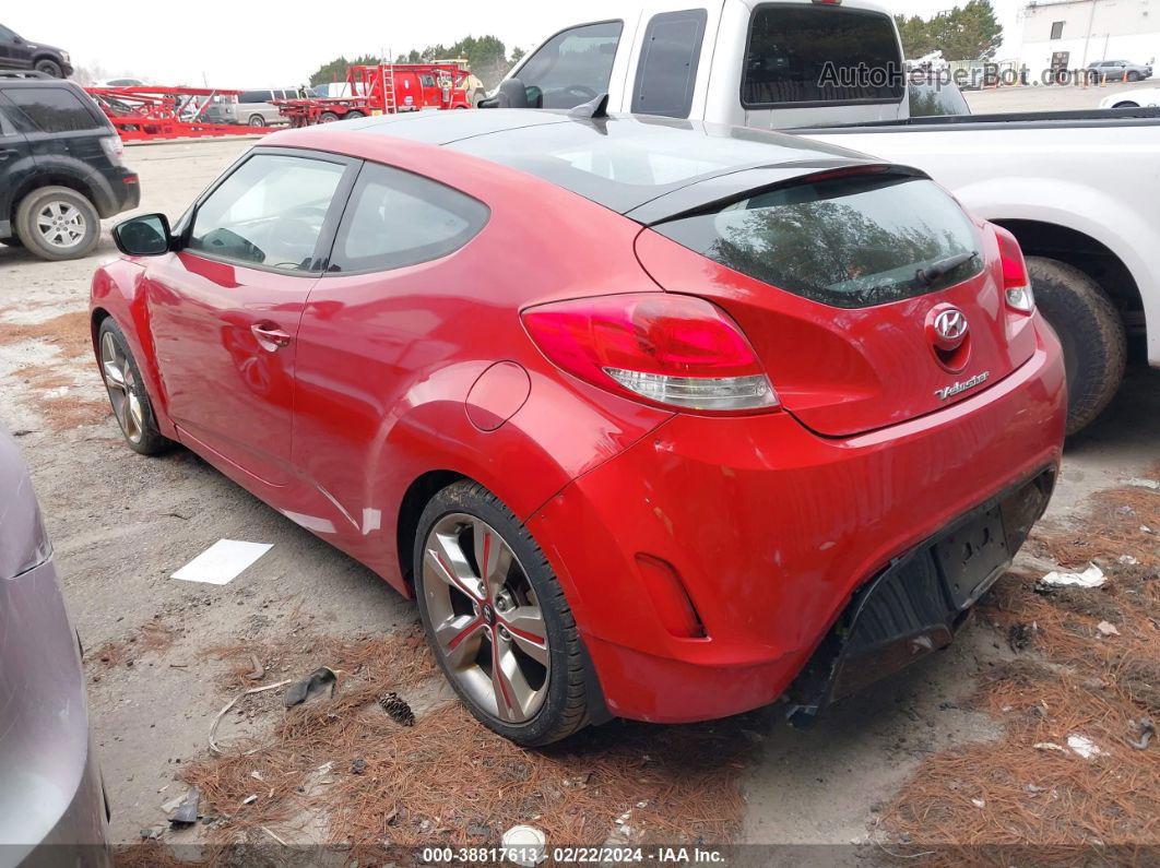 2013 Hyundai Veloster Base W/black Red vin: KMHTC6AD6DU100431