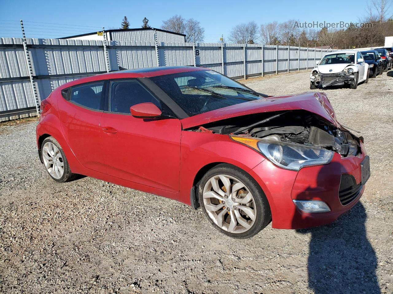 2013 Hyundai Veloster  Red vin: KMHTC6AD6DU158118