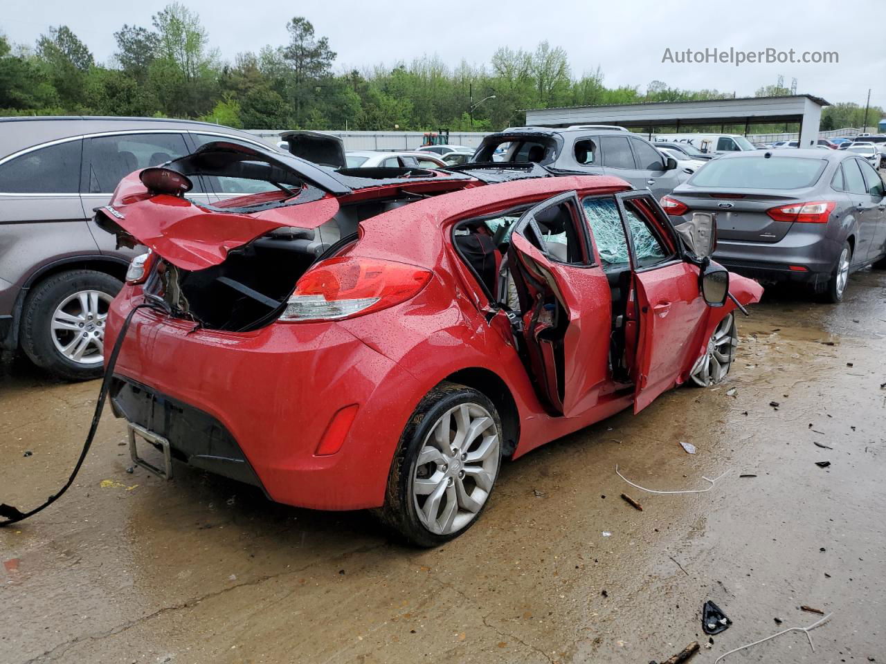 2013 Hyundai Veloster  Red vin: KMHTC6AD6DU167725