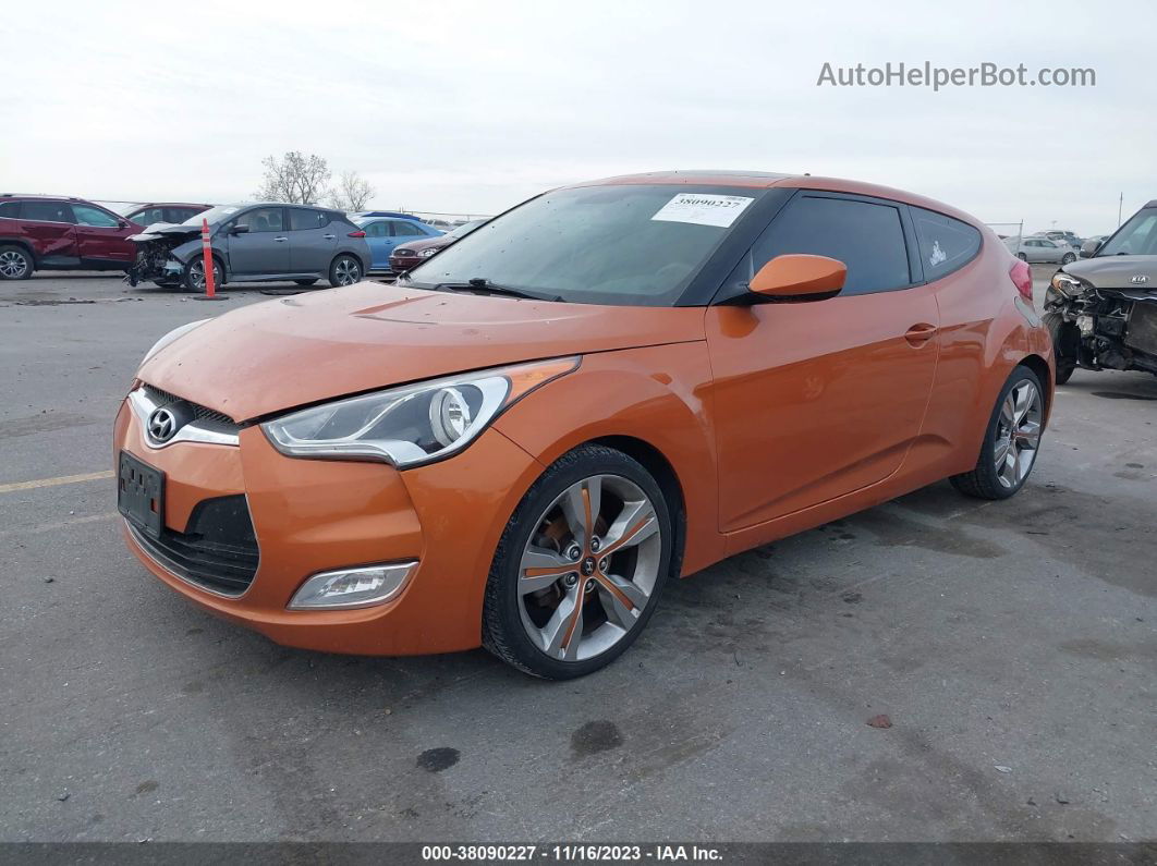 2013 Hyundai Veloster Base W/black Orange vin: KMHTC6AD7DU096664