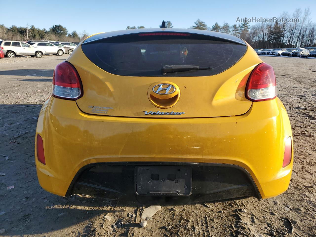 2013 Hyundai Veloster Yellow vin: KMHTC6AD7DU106156