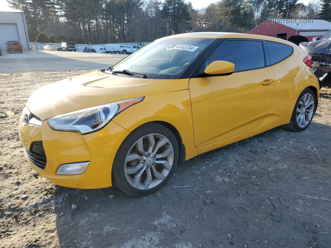 2013 Hyundai Veloster Yellow vin: KMHTC6AD7DU106156