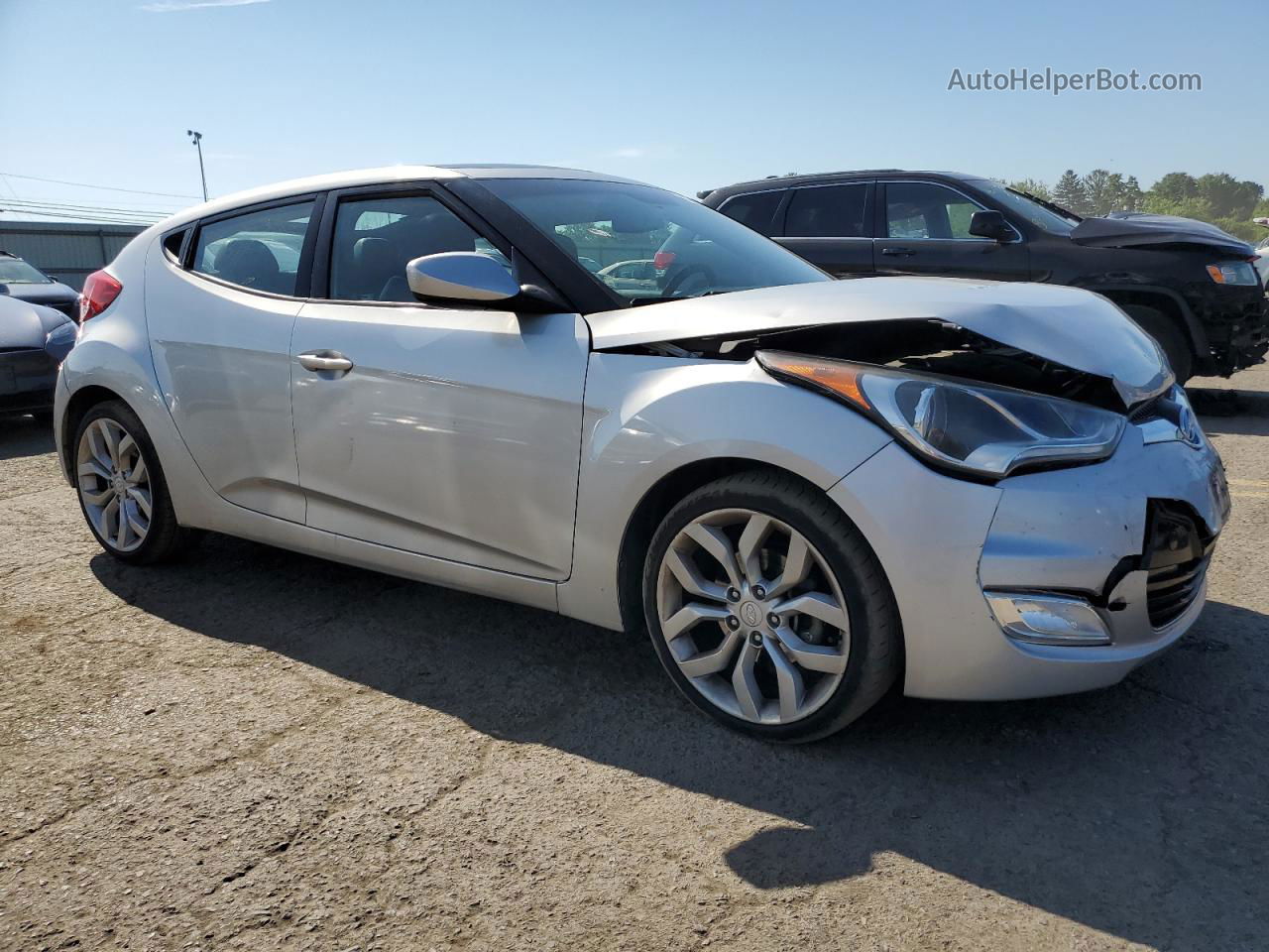 2013 Hyundai Veloster  Silver vin: KMHTC6AD7DU123748