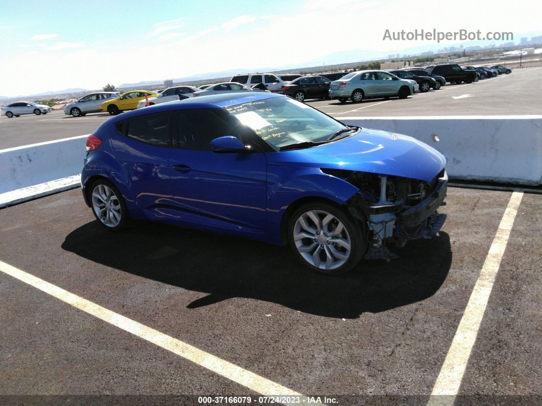 2013 Hyundai Veloster Base W/black Blue vin: KMHTC6AD7DU128352