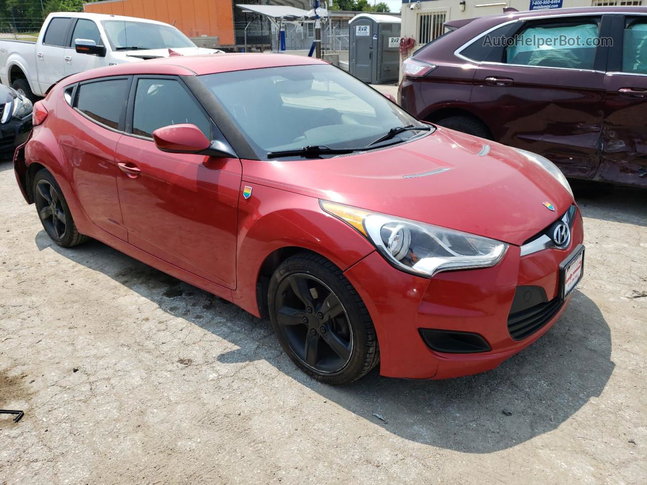 2013 Hyundai Veloster  Red vin: KMHTC6AD7DU174621