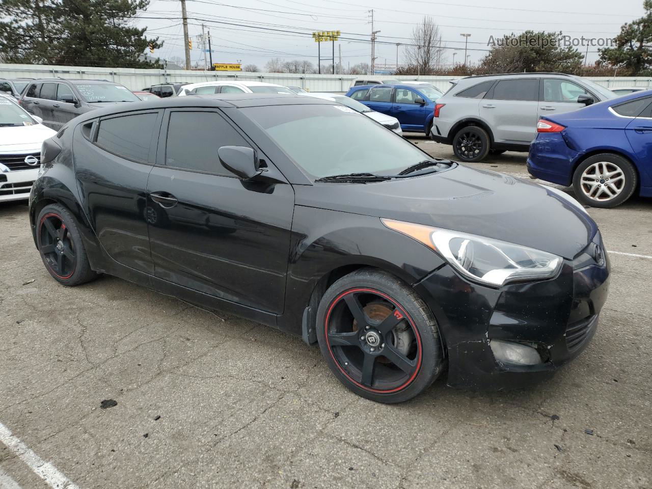 2013 Hyundai Veloster Black vin: KMHTC6AD8DU135682