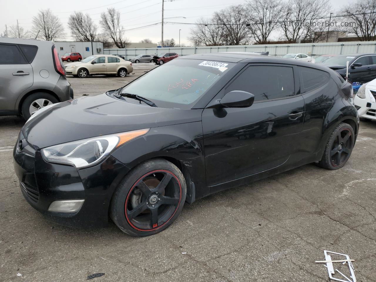 2013 Hyundai Veloster Black vin: KMHTC6AD8DU135682