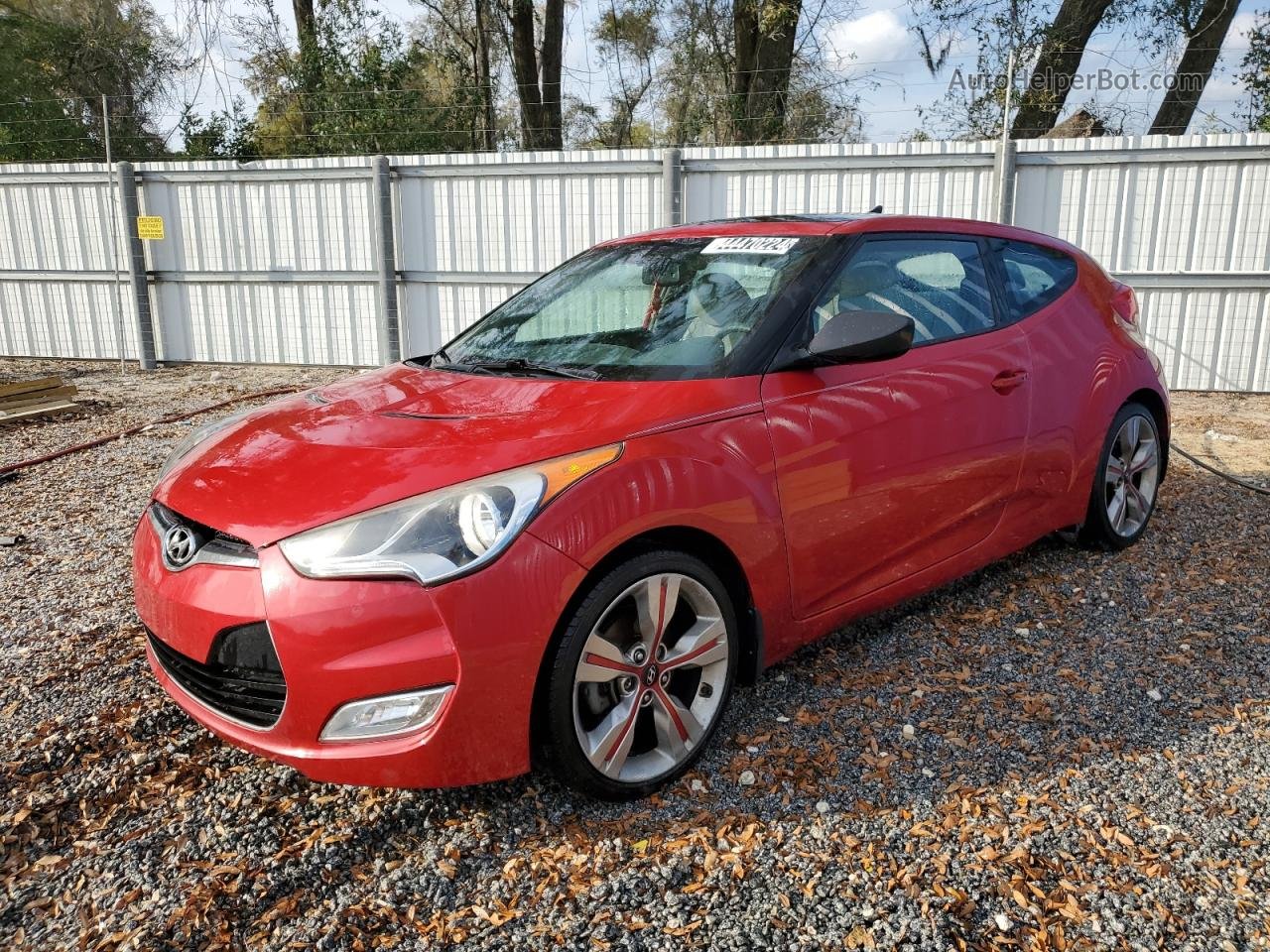 2013 Hyundai Veloster  Red vin: KMHTC6AD8DU171212