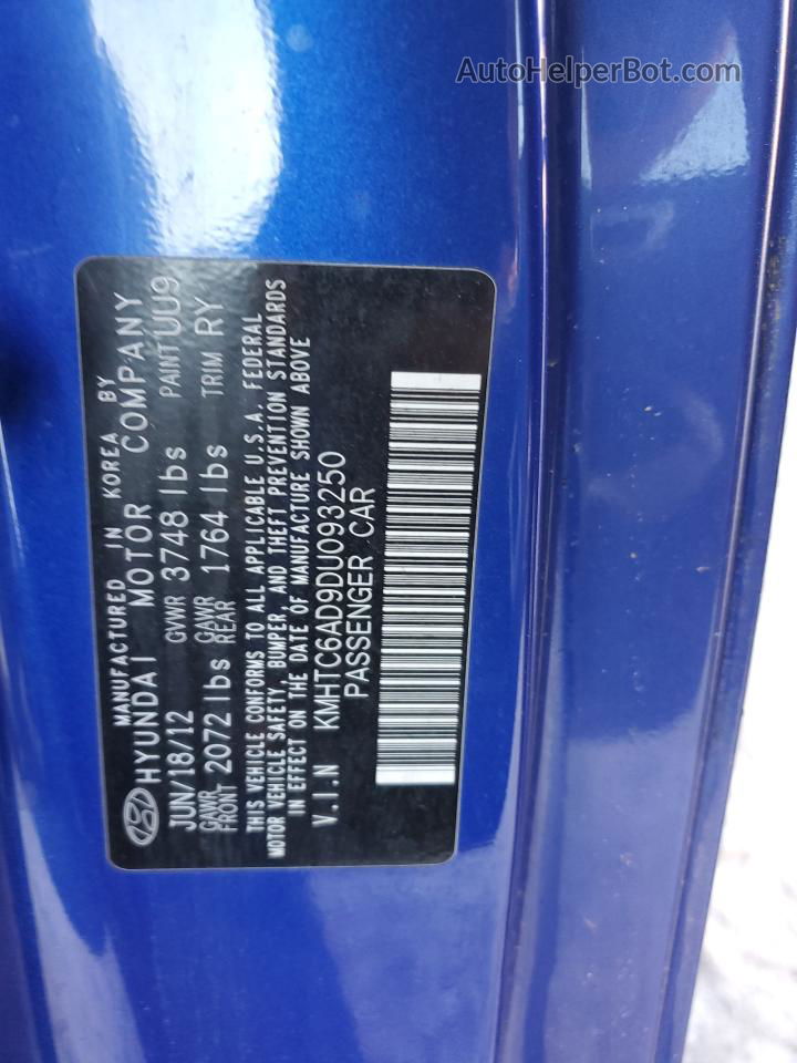 2013 Hyundai Veloster  Blue vin: KMHTC6AD9DU093250