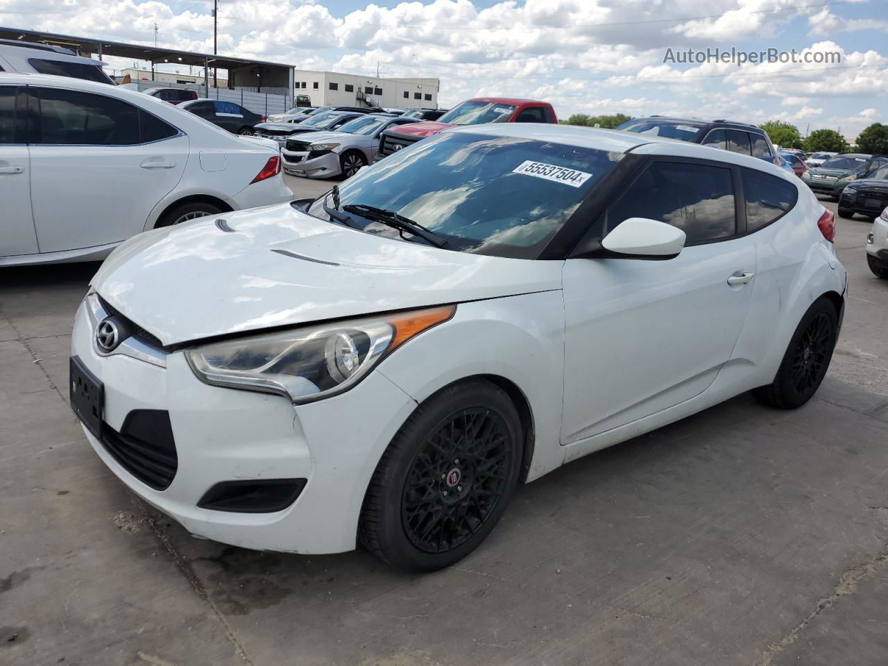 2013 Hyundai Veloster White vin: KMHTC6AD9DU117711