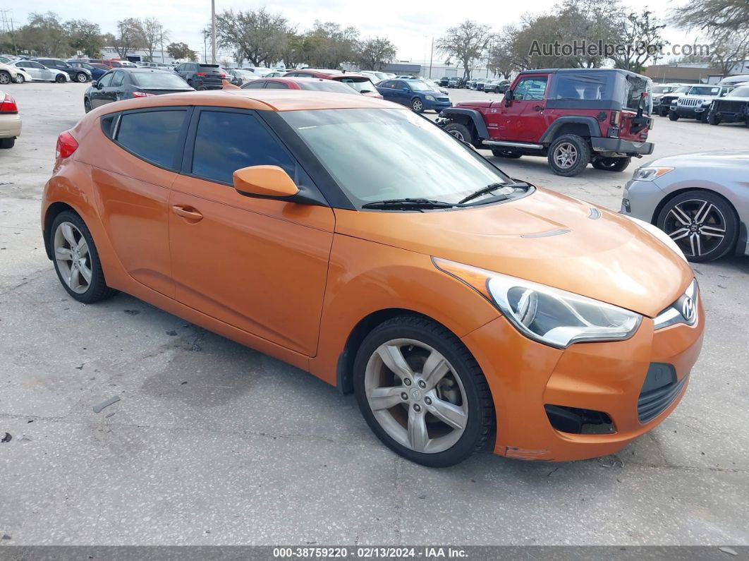 2013 Hyundai Veloster Base W/black Orange vin: KMHTC6AD9DU149431