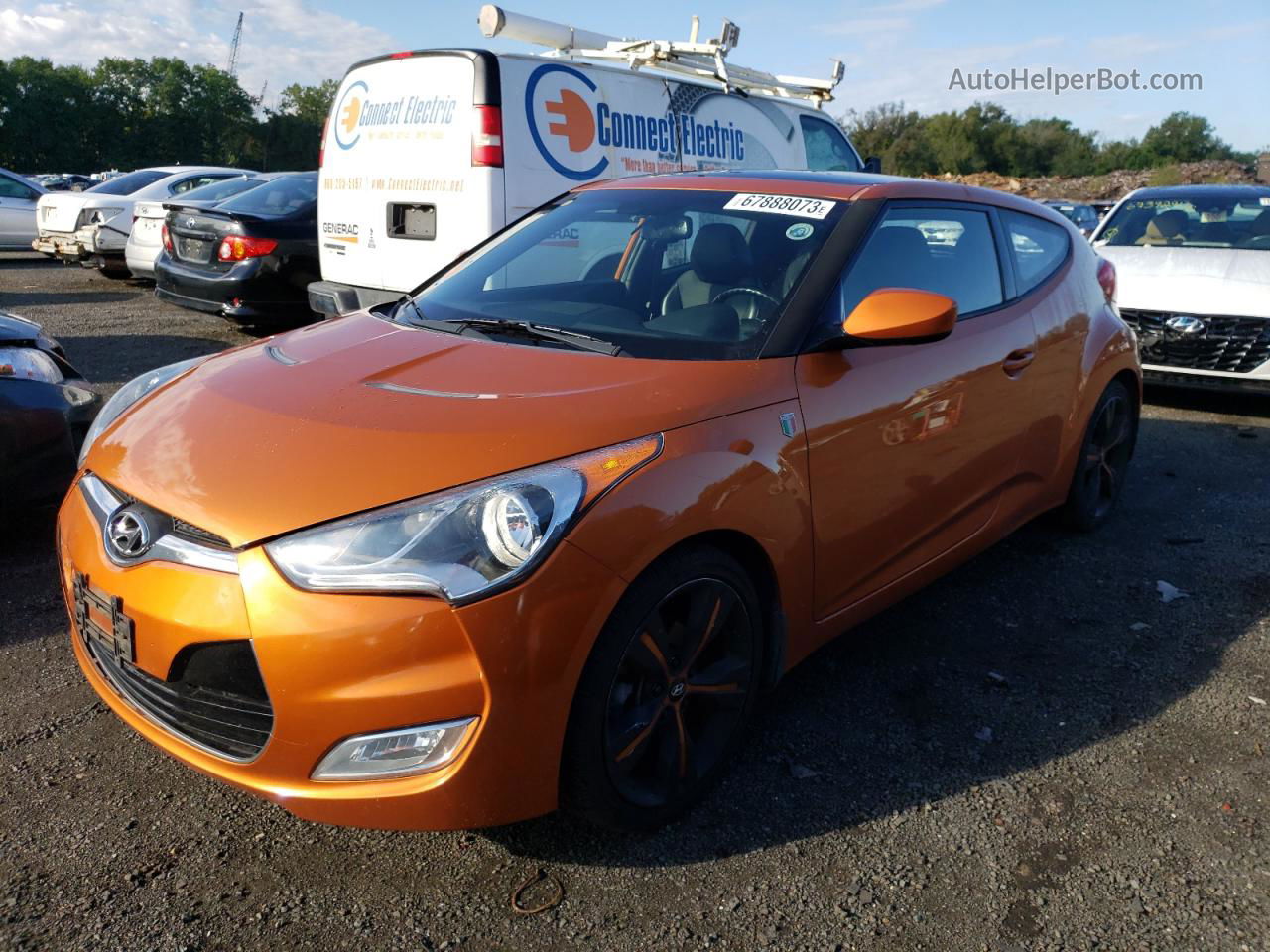 2013 Hyundai Veloster  Оранжевый vin: KMHTC6AD9DU173020