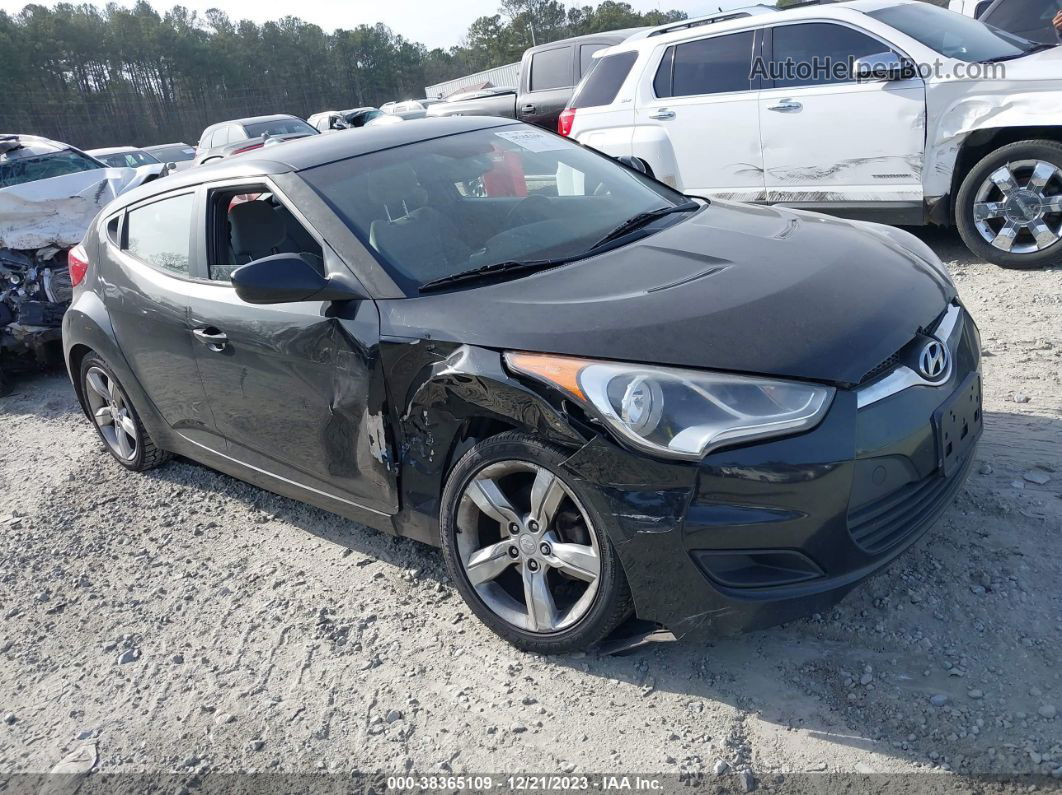 2013 Hyundai Veloster Base W/gray Black vin: KMHTC6AD9DU175429