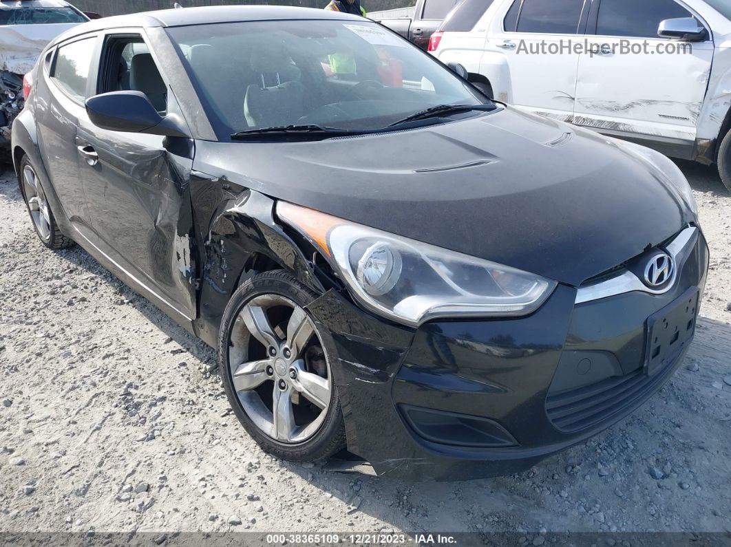 2013 Hyundai Veloster Base W/gray Black vin: KMHTC6AD9DU175429