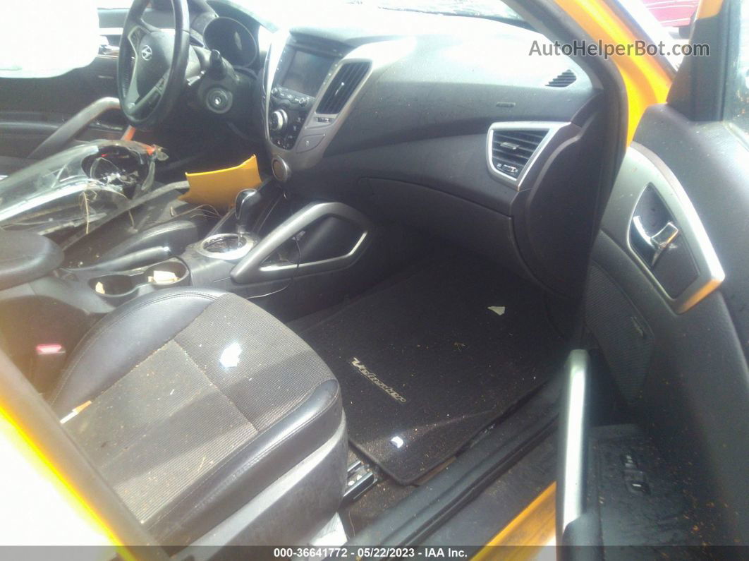 2013 Hyundai Veloster W/black Int Yellow vin: KMHTC6ADXDU093273