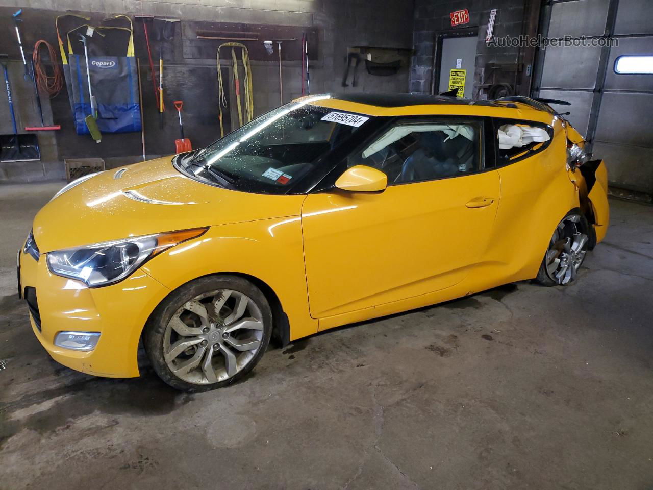 2013 Hyundai Veloster  Yellow vin: KMHTC6ADXDU121153