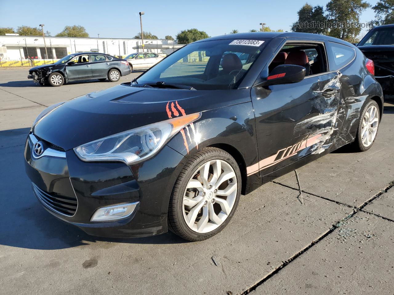 2013 Hyundai Veloster  Черный vin: KMHTC6ADXDU125770