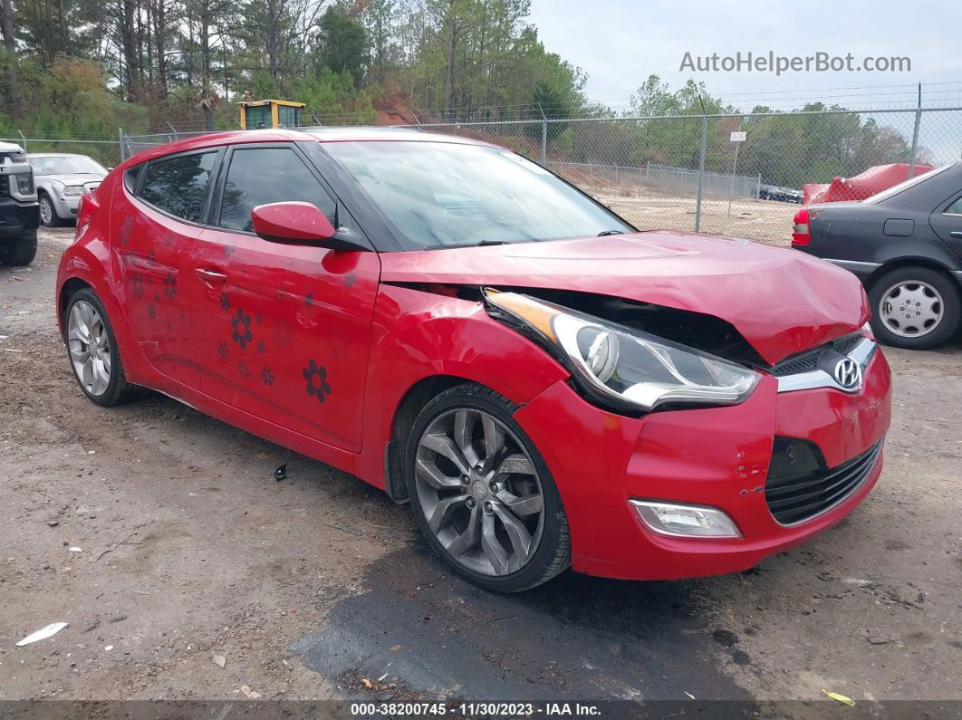 2013 Hyundai Veloster Base W/black Red vin: KMHTC6ADXDU134243