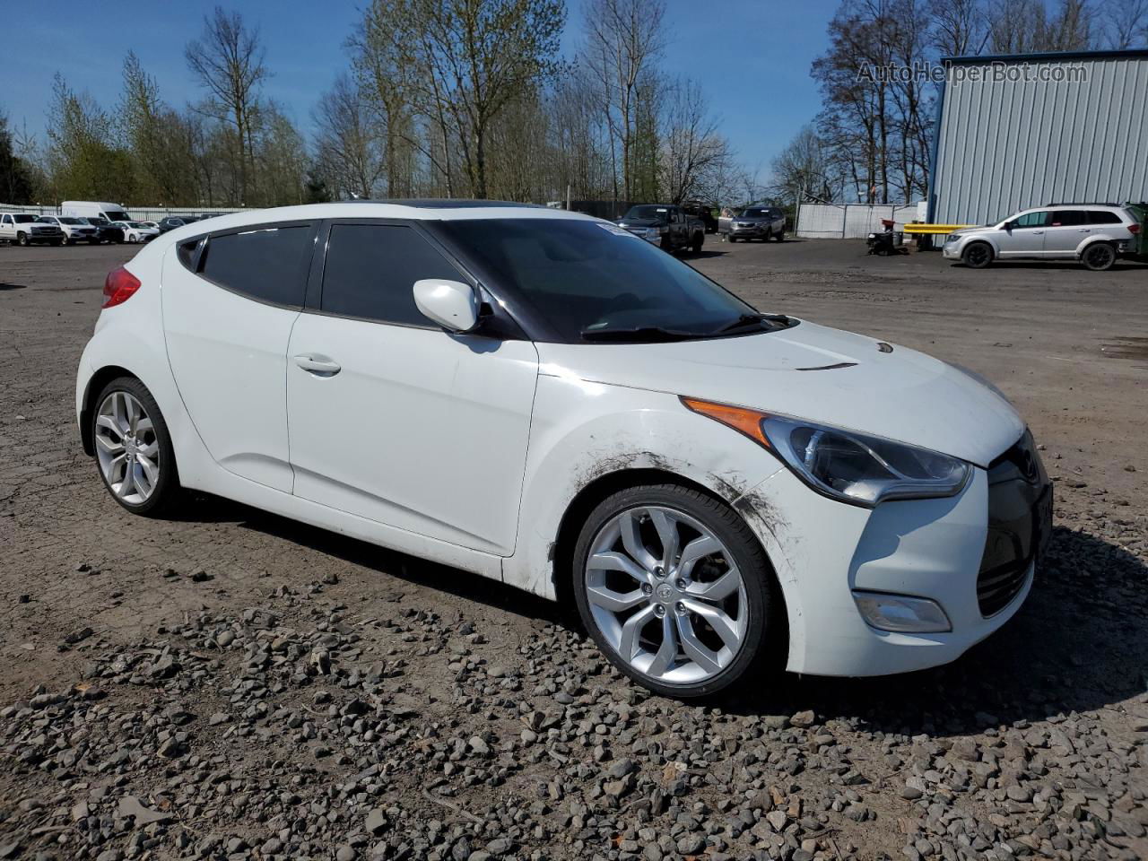 2013 Hyundai Veloster  White vin: KMHTC6ADXDU135618