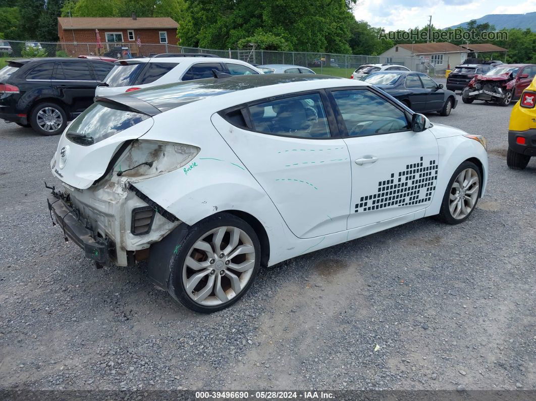 2013 Hyundai Veloster Base W/gray White vin: KMHTC6ADXDU138874