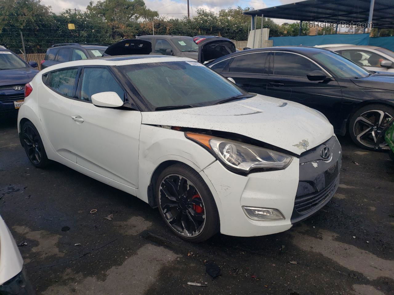 2013 Hyundai Veloster  White vin: KMHTC6ADXDU143430