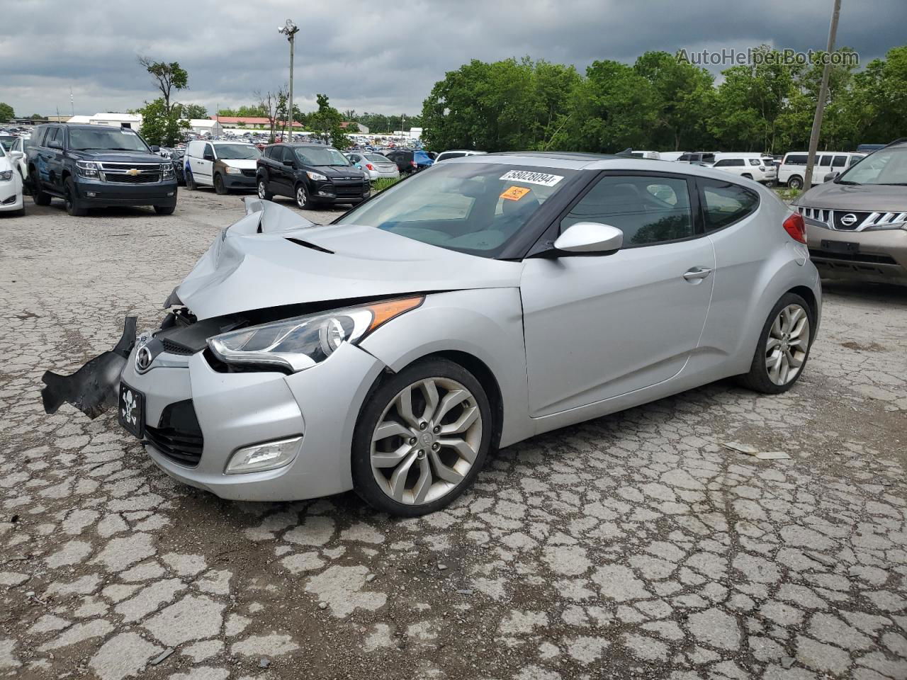 2013 Hyundai Veloster  Silver vin: KMHTC6ADXDU149079